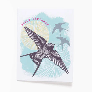 Swallows Birthday Card By Hawk and Rose Press