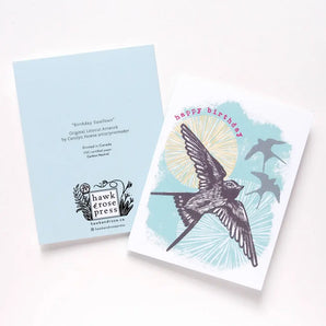 Swallows Birthday Card By Hawk and Rose Press