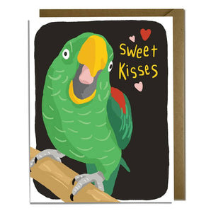 Sweet Kisses Parrot Card By Kat French Design