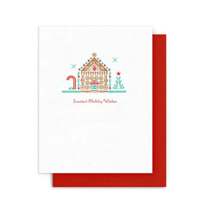 Sweetest Holiday Wishes Gingerbread House Card By Arquoise