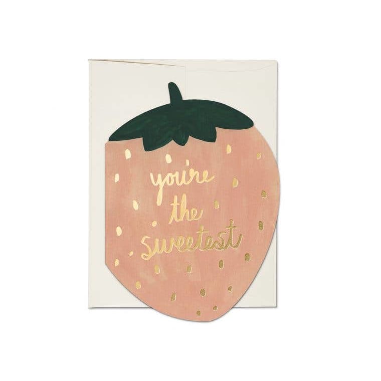 Sweetest Strawberry Foil Card By Red Cap Cards