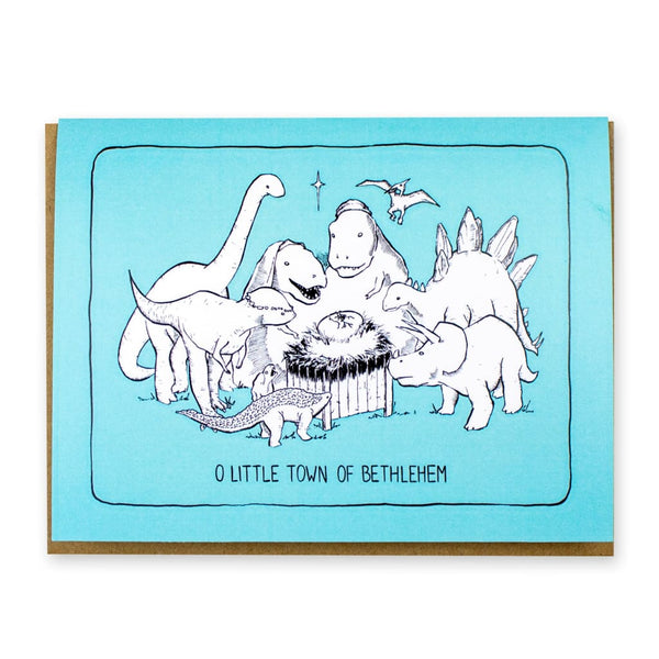 T-Rex Bethlehem Card By Tyrannosaurus Press