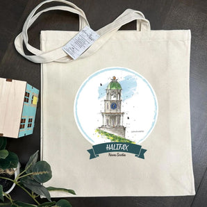 Tall Tote Bag - Halifax Clock Tower By Downtown Sketcher