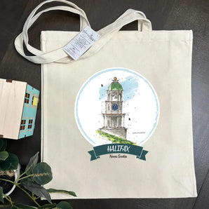 Tall Tote Bag - Halifax Clock Tower By Downtown Sketcher