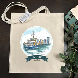 Tall Tote Bag - Halifax Ferry By Downtown Sketcher