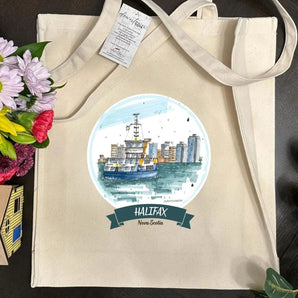 Tall Tote Bag - Halifax Ferry By Downtown Sketcher