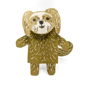 Tan Dog Stand-Up Card By Anne Ormerod