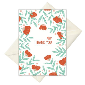 Thank You Birdy Card By Lucky Sprout Studio