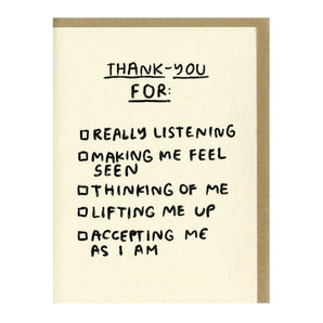 Thank You Checklist Card By People I’ve Loved