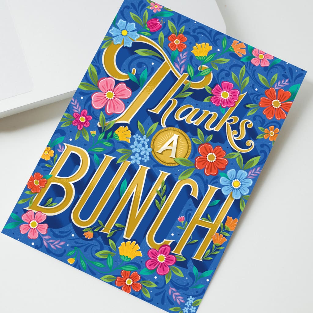 Thanks A Bunch Blue Wildflowers Card By KDP Creative Hand