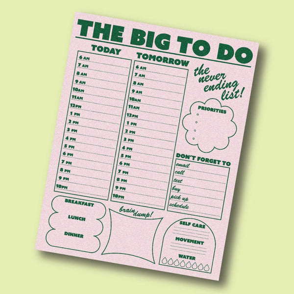 The Big To Do Daily Notepad By Wild Rose