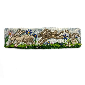 Three Bunnies Rug Hooked Mini Runner By Lucille Evans Rugs