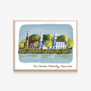 Three Churches Mahone Bay 8x10 Print By Julep and Trubbs