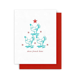 Three French Hens Card By Arquoise Press