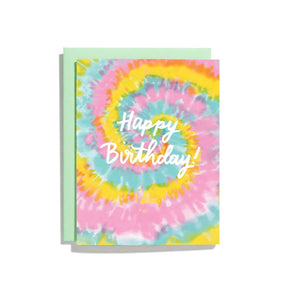 Tie Dye Birthday Card By Shorthand Press