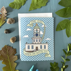Time Flies Town Clock Card By Carabara Designs