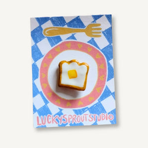 Toast Clay Pin By Lucky Sprout Studio