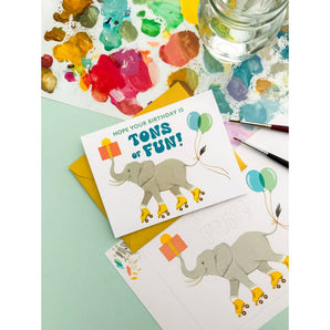 Tons of Fun Elephant Birthday Card By Yeppie Paper