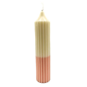 Two-Tone Soy Wax Pillar Candle (white top various colours)