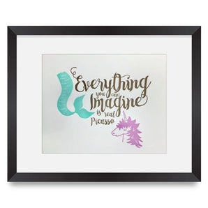 Unicorn & Mermaid Imagine 11x14 Print By Inkwell Originals