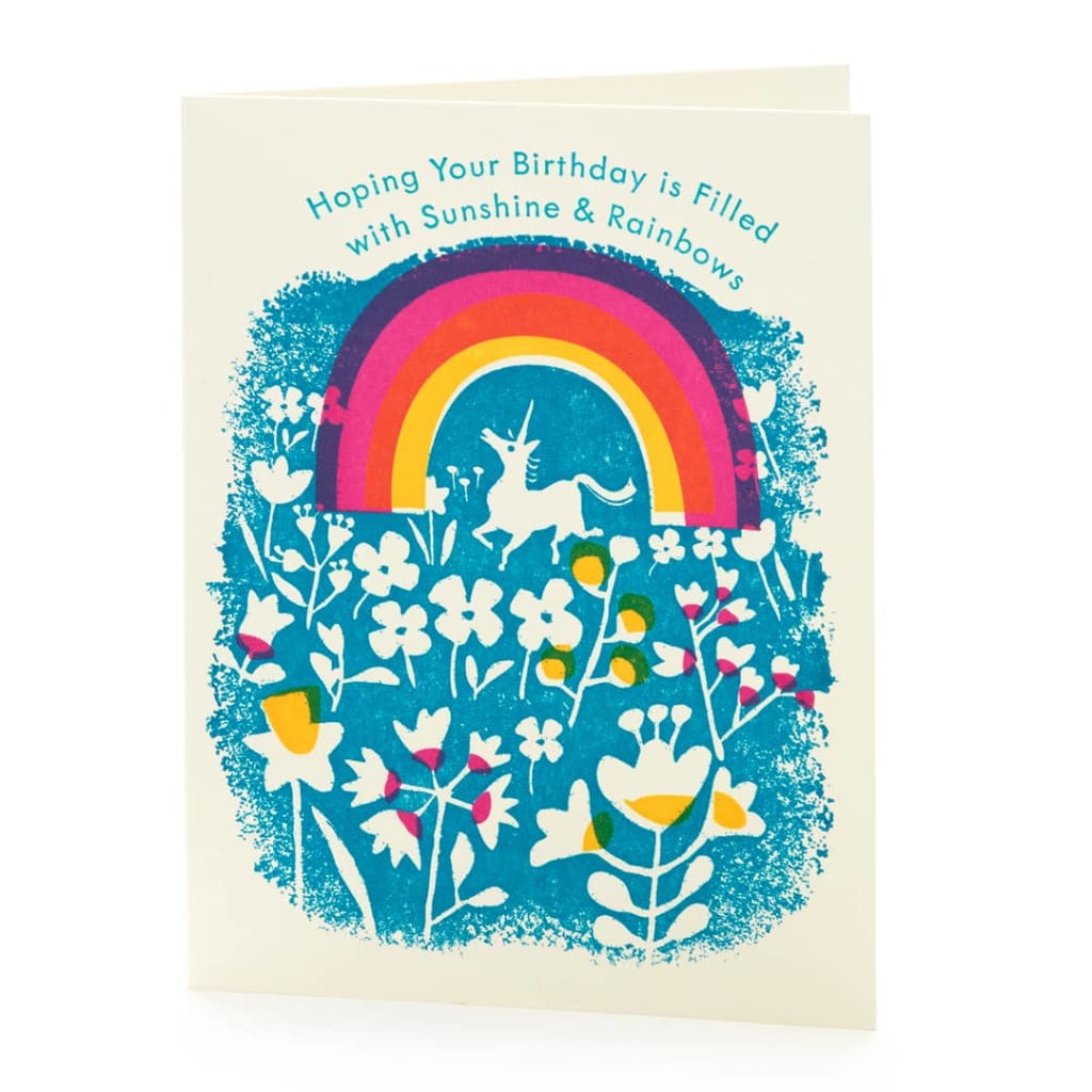Unicorn & Rainbows Birthday Card By Ilee Papergoods