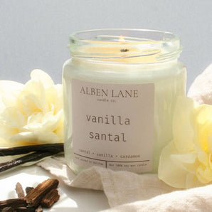 Vanilla Santal 8oz Soy Candle By Alben Lane