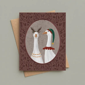 Victorian Holiday Geese Card By Bygone Art Project
