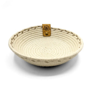 Vine Pattern Trinket Bowl - White & Brown By Warm Wooly