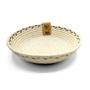 Vine Pattern Trinket Bowl - White & Sage Green By Warm