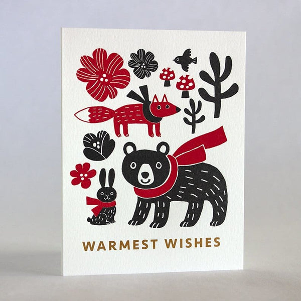 Warmest Wishes Woodland Foil Card By Fugu Press