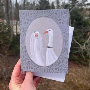 Wedding Geese Card By Bygone Art Project