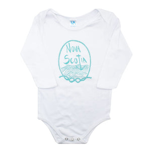 White Nova Scotia Onesie (Long + Short Sleeve) By Poison