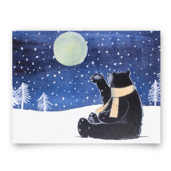 Winter Black Bear Card By Sarah Duggan Creative Works