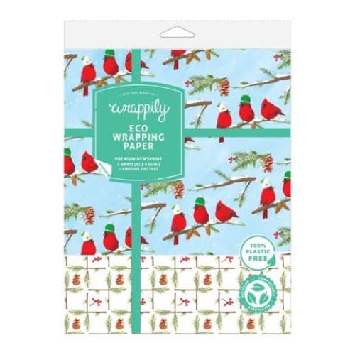 Winter Cardinals • Double-sided Eco Gift Wrap Sheets (3)