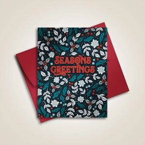 Winter Foilage Seasons Greetings Card By Fabled Creative