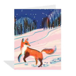 Winter Fox Foil Card By Halfpenny Postage