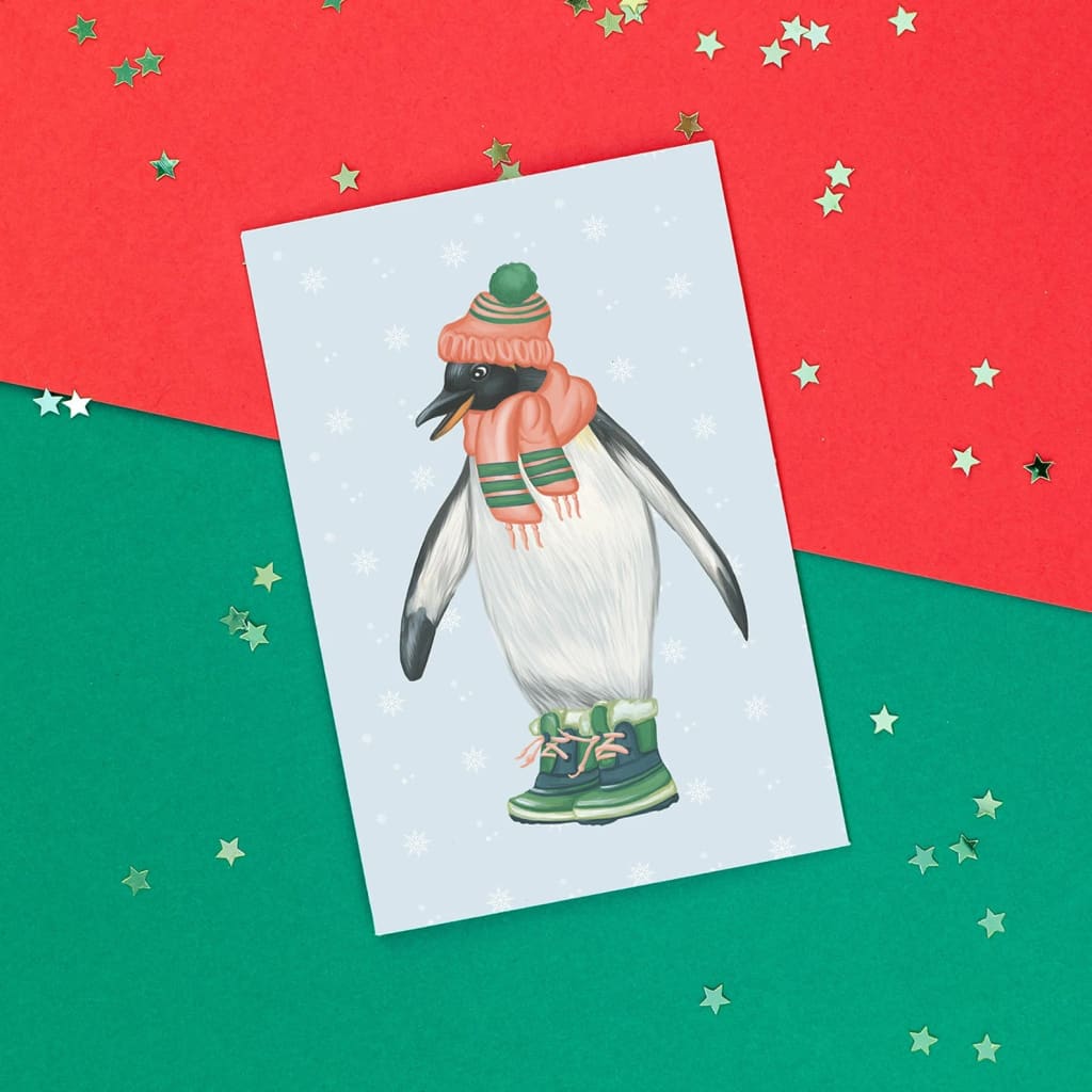 Winter Penguin Card By Amelie Legault Illustration