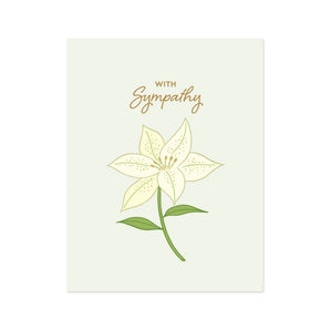 With Sympathy Lily Card By Inkwell Originals