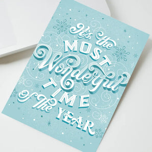 Wonderful Time Of The Year Blue Snowflakes Card By To &