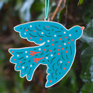 Wooden Bird Ornament By The Printed Peanut