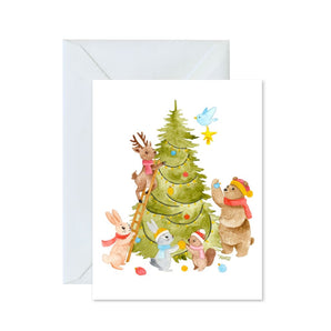 Woodland Christmas Tree Decorating Card By Lucky Sprout