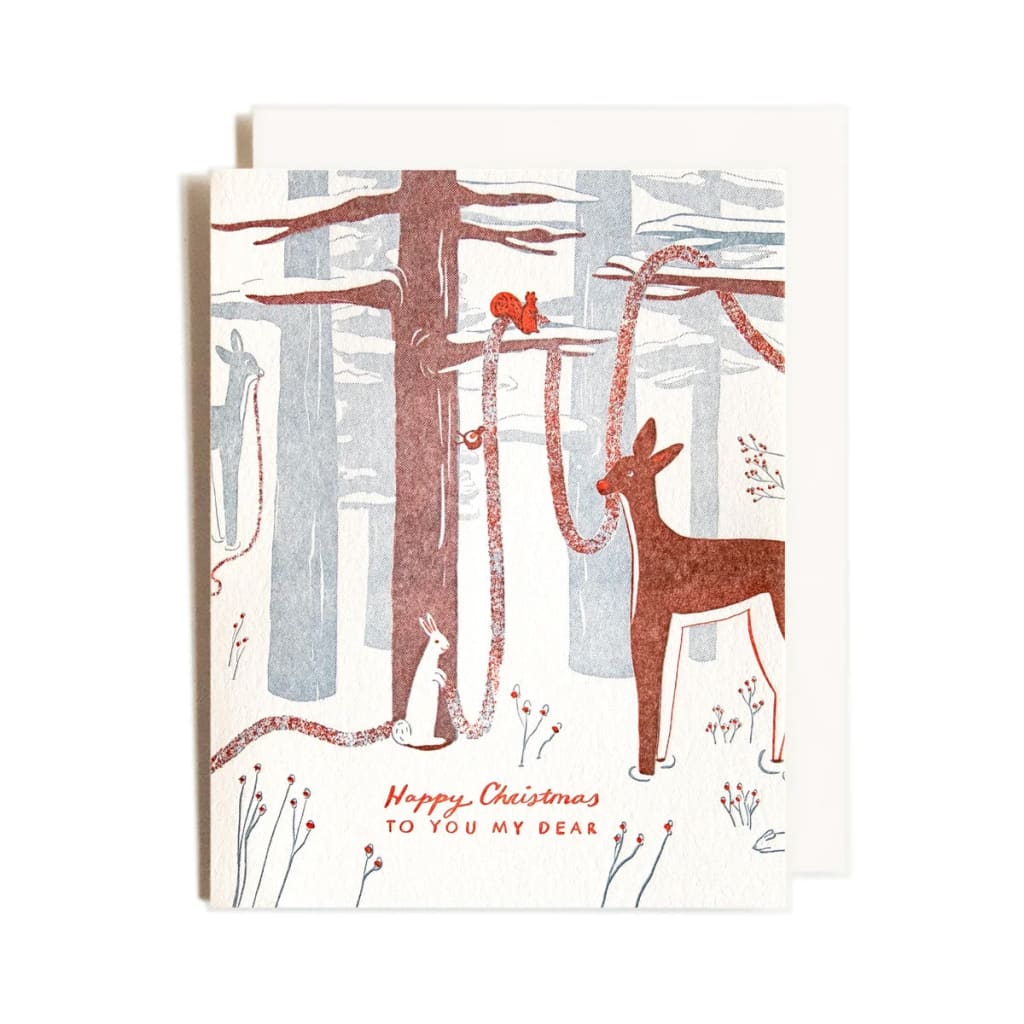 Woodland Deer Christmas Card By Homework Letterpress