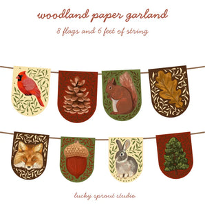 Woodland Paper Garland By Lucky Sprout Studio