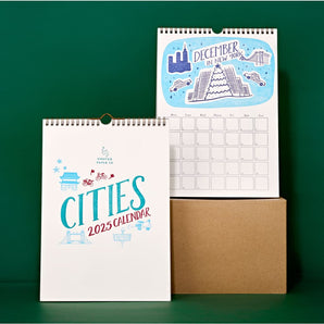 World Cities Letterpress 2025 Wall Calendar By Hunter Paper