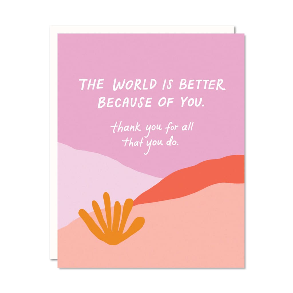 World Is Better Thanks Card By Odd Daughter Paper Co.