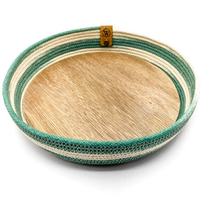 Woven Rope Tray with 8’’ Wooden Insert (various designs)