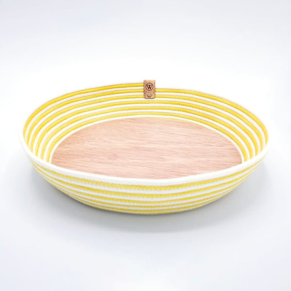 Woven Rope Tray with 9 Wooden Insert - Extra Wide By Warm