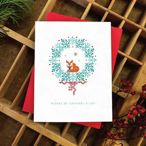 Wreath & Fox Card By Arquoise Press