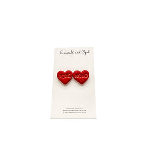 XOXO Stud Earrings By Emerald and Opal