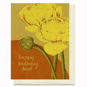 Yellow Birthday Bud Foil Card By Kiss The Paper